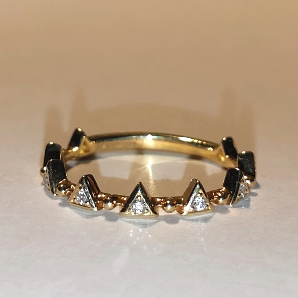 Bony Levy 18K Diamond Diamond Accent Triangular Station Crown Ring